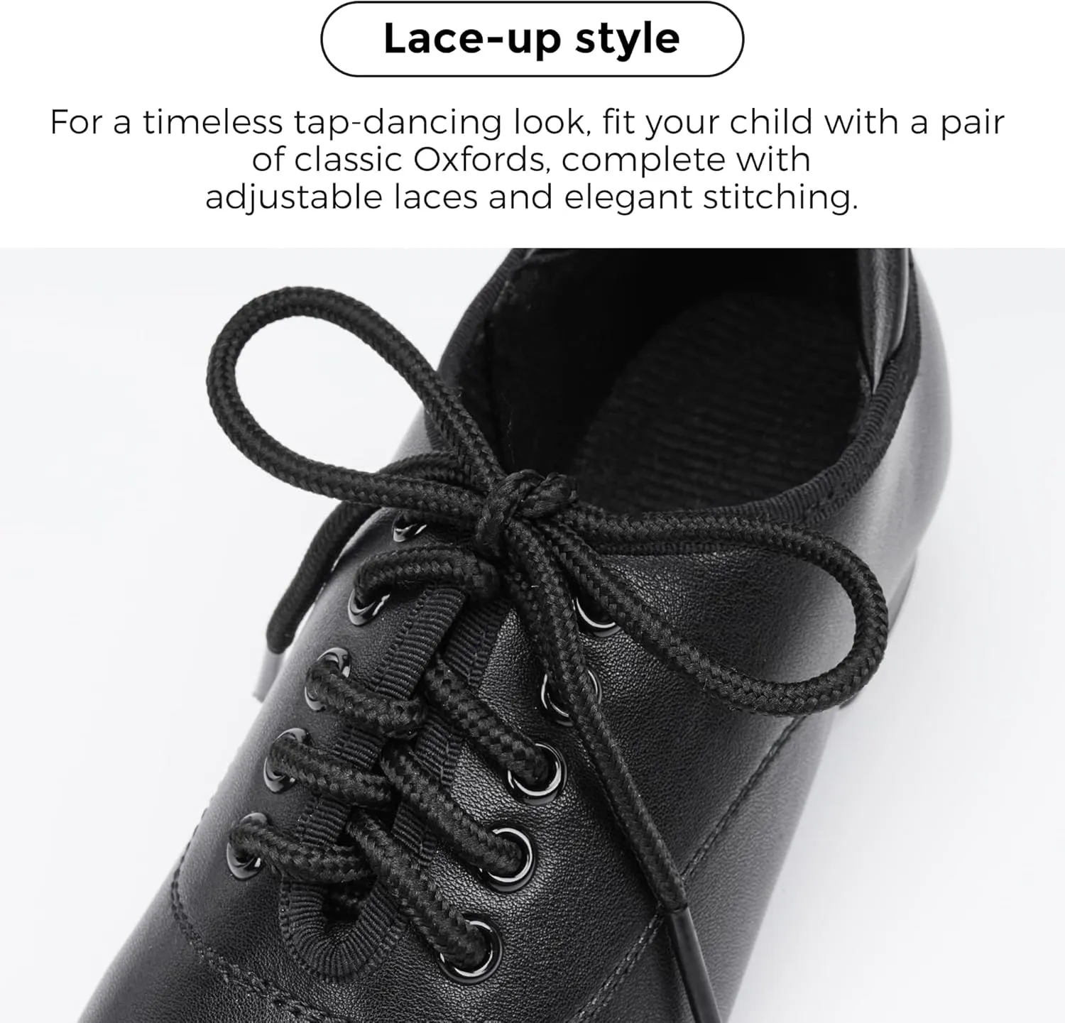 Stelle Tap Shoes for Girls Boys Lace Up PU Leather Dance Shoes for Little Kid/Big Kid