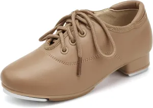 Stelle Tap Shoes for Girls Boys Lace Up PU Leather Dance Shoes for Little Kid/Big Kid