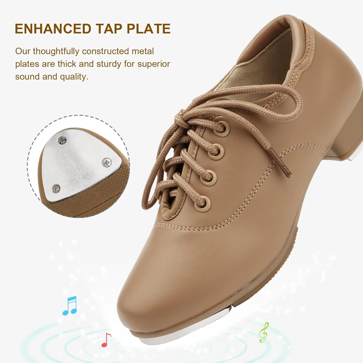 Stelle Tap Shoes for Girls Boys Lace Up PU Leather Dance Shoes for Little Kid/Big Kid