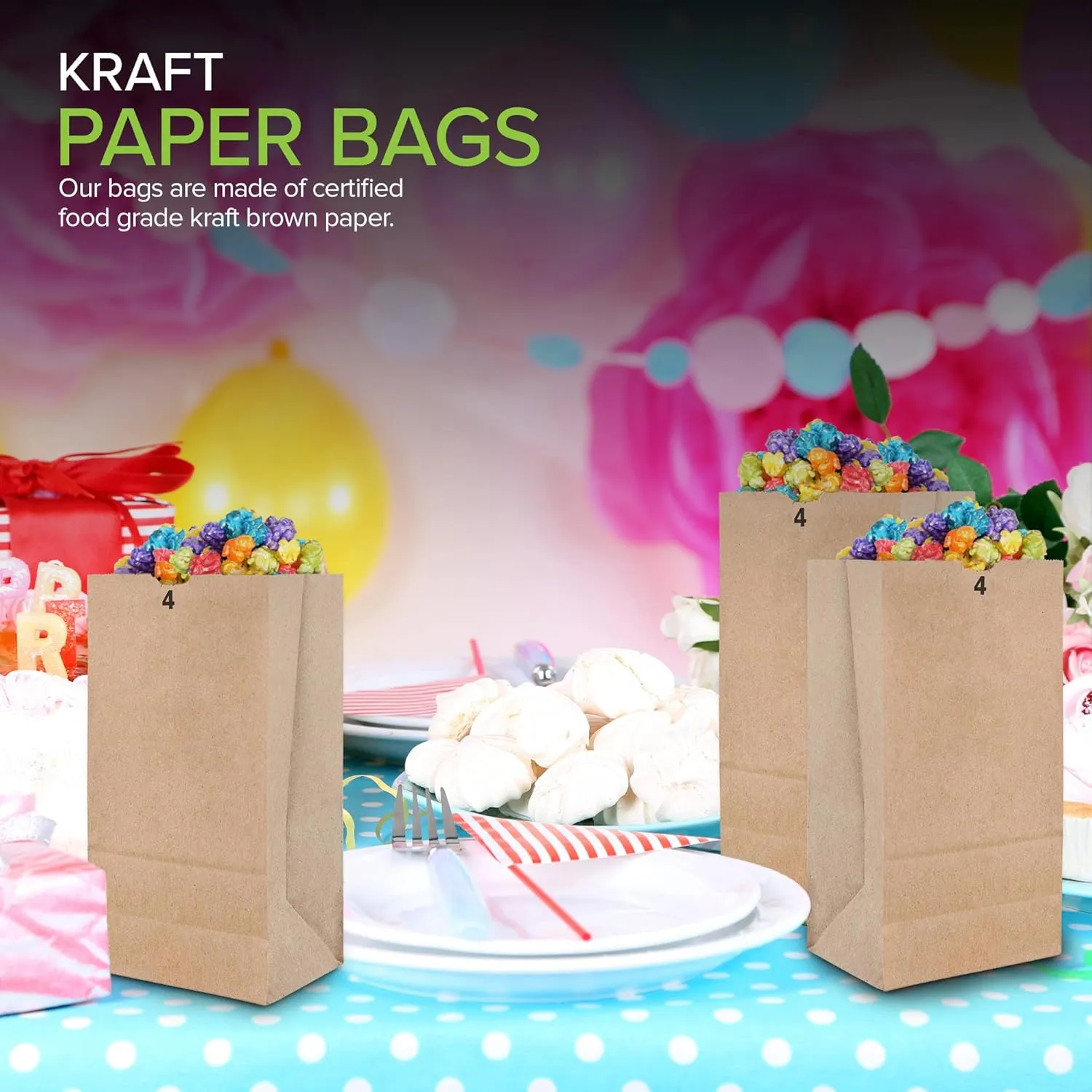 Stock Your Home 4 lb Kraft Brown Paper Lunch Bags (2000 Count) – Bulk Disposable Lunch Sacks, Small Size Blank Bags for Snacks, Sandwiches, Grocery Food, and Arts & Crafts