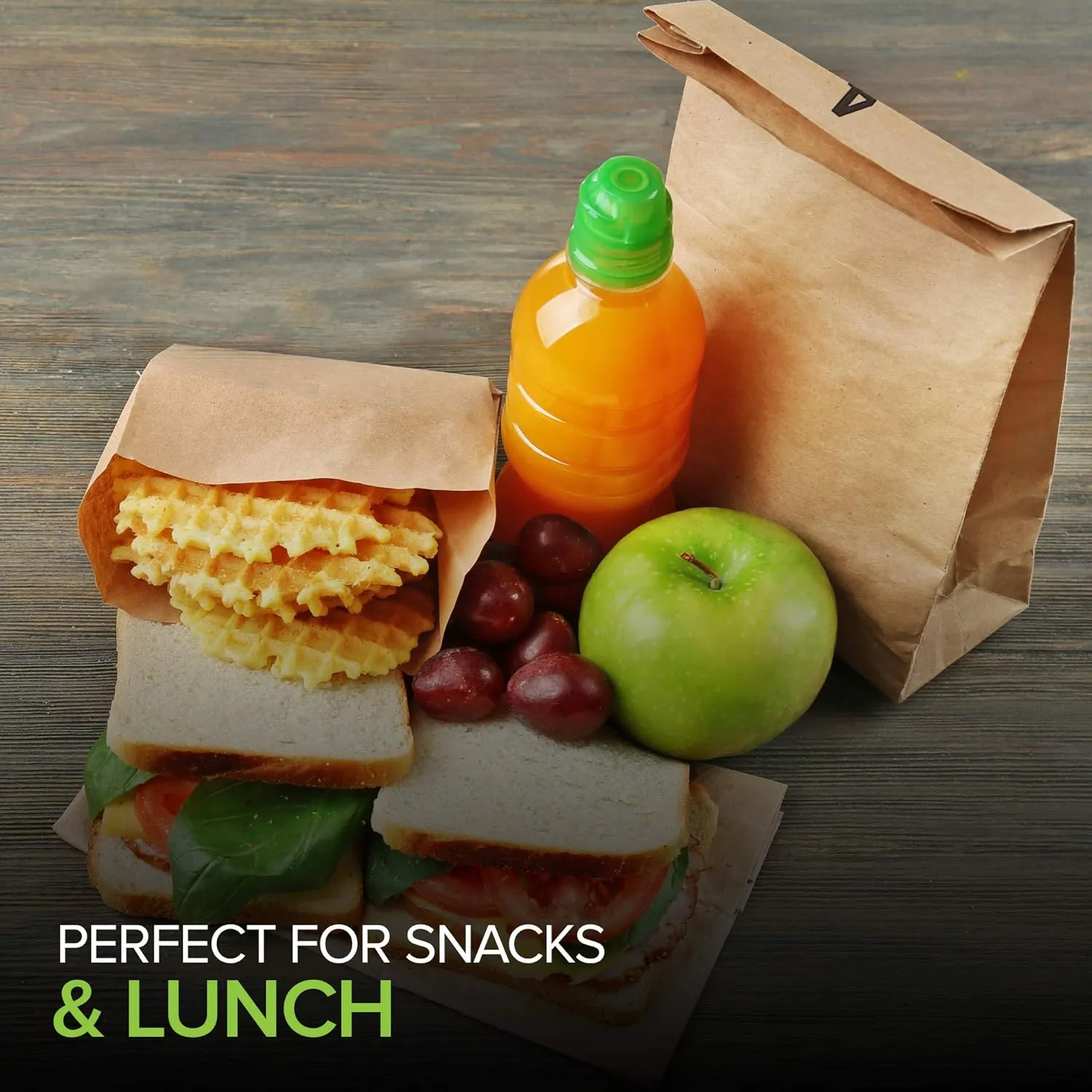 Stock Your Home 4 lb Kraft Brown Paper Lunch Bags (2000 Count) – Bulk Disposable Lunch Sacks, Small Size Blank Bags for Snacks, Sandwiches, Grocery Food, and Arts & Crafts