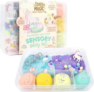 Story Magic Rainbow Unicorn Sensory Play Set, Build Cognitive Development and Fine Motor Skills, Tactile Activities for On The Go, Sensory Toys for Preschoolers and Kids Ages 4, 5, 6, 7, 8