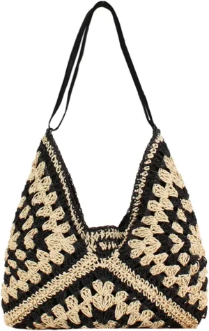 Straw Bags for Women Summer Beach Tote Purse Crochet Shoulder Everything Holiday Work Everyday Handbag