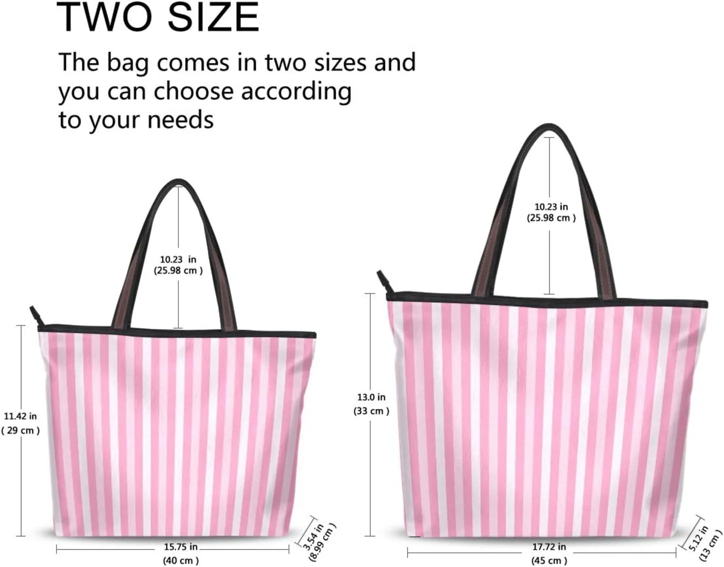 Stripes Pink Fashion Shoulder Bags Tote Bags Handbags For Women, L