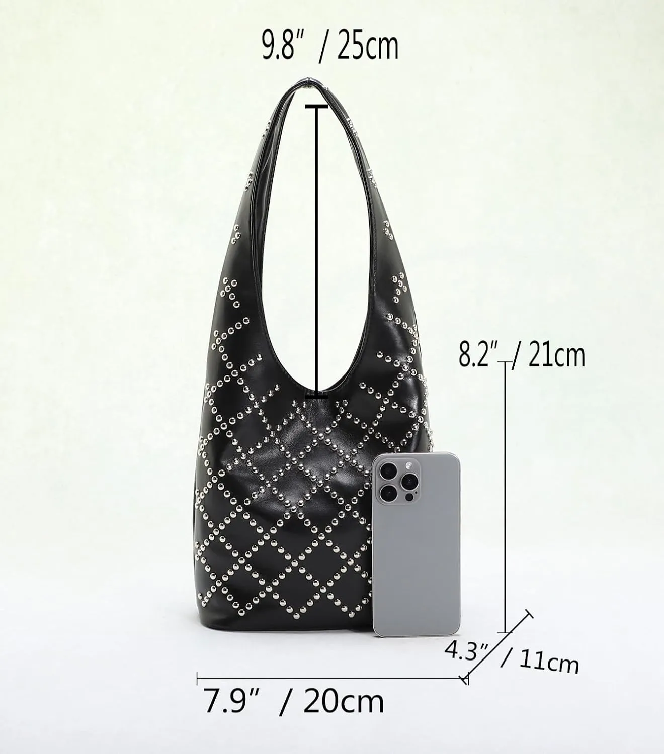 Studded Purse Cute Y2k Shoulder Bag Fall Vintage 2000s Trendy Purses for Women 2024 Streetwear 90s