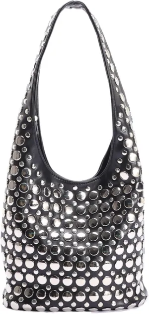 Studded Purse Cute Y2k Shoulder Bag Fall Vintage 2000s Trendy Purses for Women 2024 Streetwear 90s