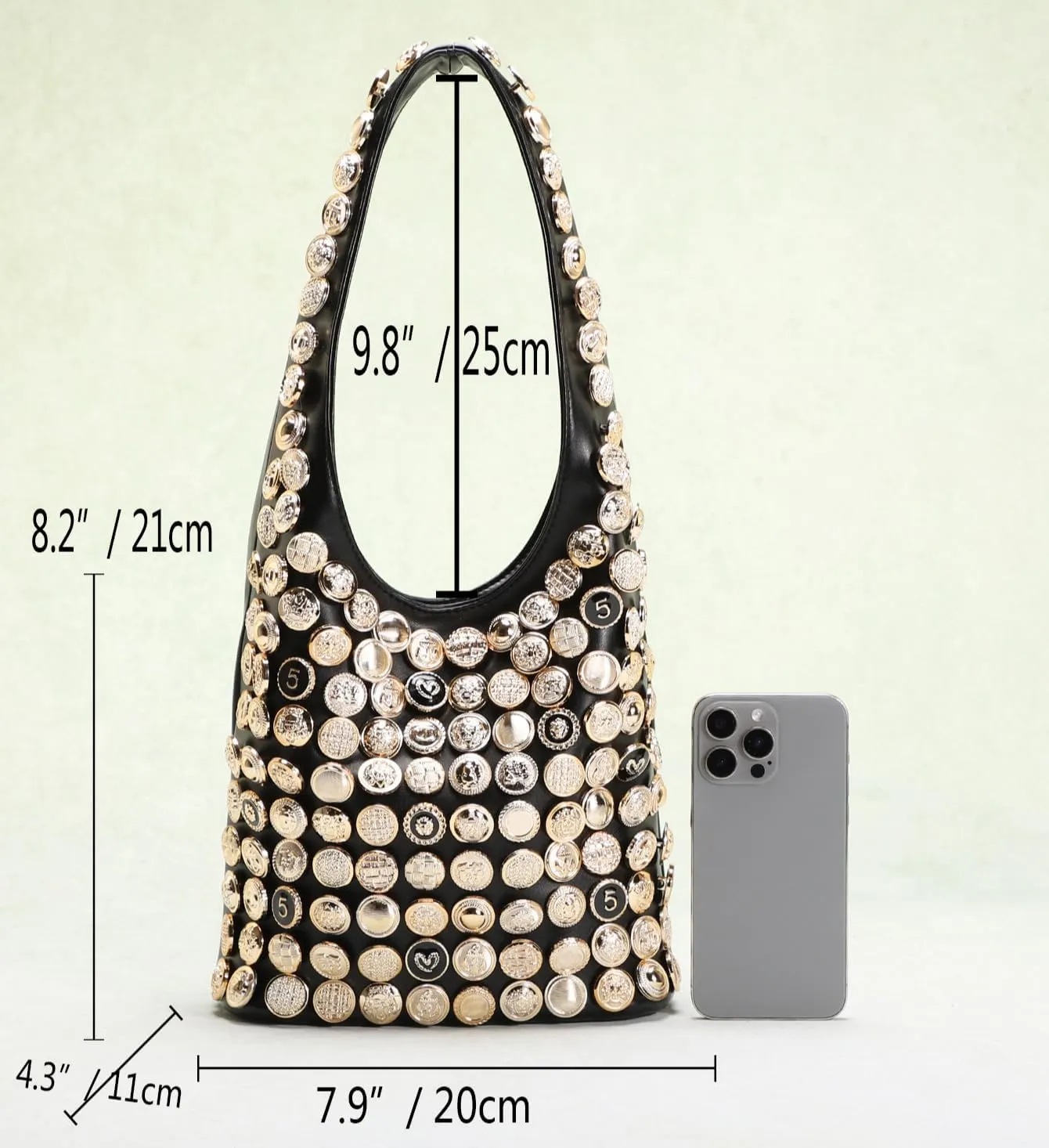 Studded Purse Cute Y2k Shoulder Bag Fall Vintage 2000s Trendy Purses for Women 2024 Streetwear 90s