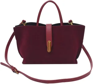 Suede Bags for Women Fall Purse 2024 Shoulder Handbag Satchel Bag Brown Top-handle Bag