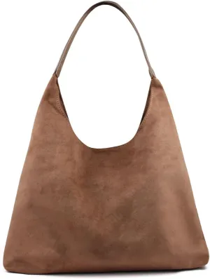 Suede Bags for Women, Large Capacity Suede Tote Bag with Snap, Retro Shoulder Slouchy Bag for Work Travel
