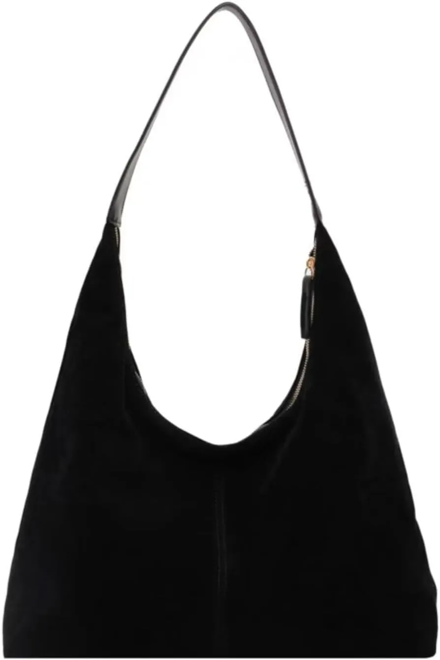 Suede Hobo Bags for Women - Retro Slouchy Office Shoulder Top-handle Tote Handbags