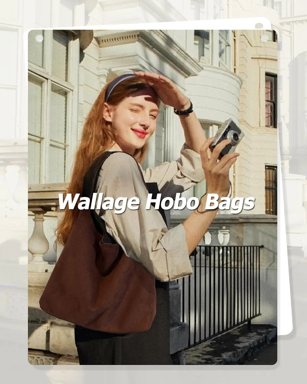 Suede Hobo Bags for Women Slouchy Shoulder Bags Trendy Tote Handbags Everyday Purses