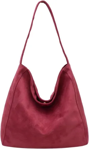 Suede Hobo Bags for Women - Vintage Tote & Retro Shoulder Bags - Everything Handbag & Carryall Travel Bag