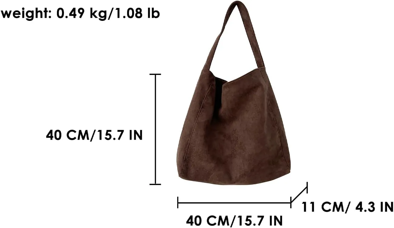 Suede Hobo Bags for Women - Vintage Tote & Retro Shoulder Bags - Everything Handbag & Carryall Travel Bag