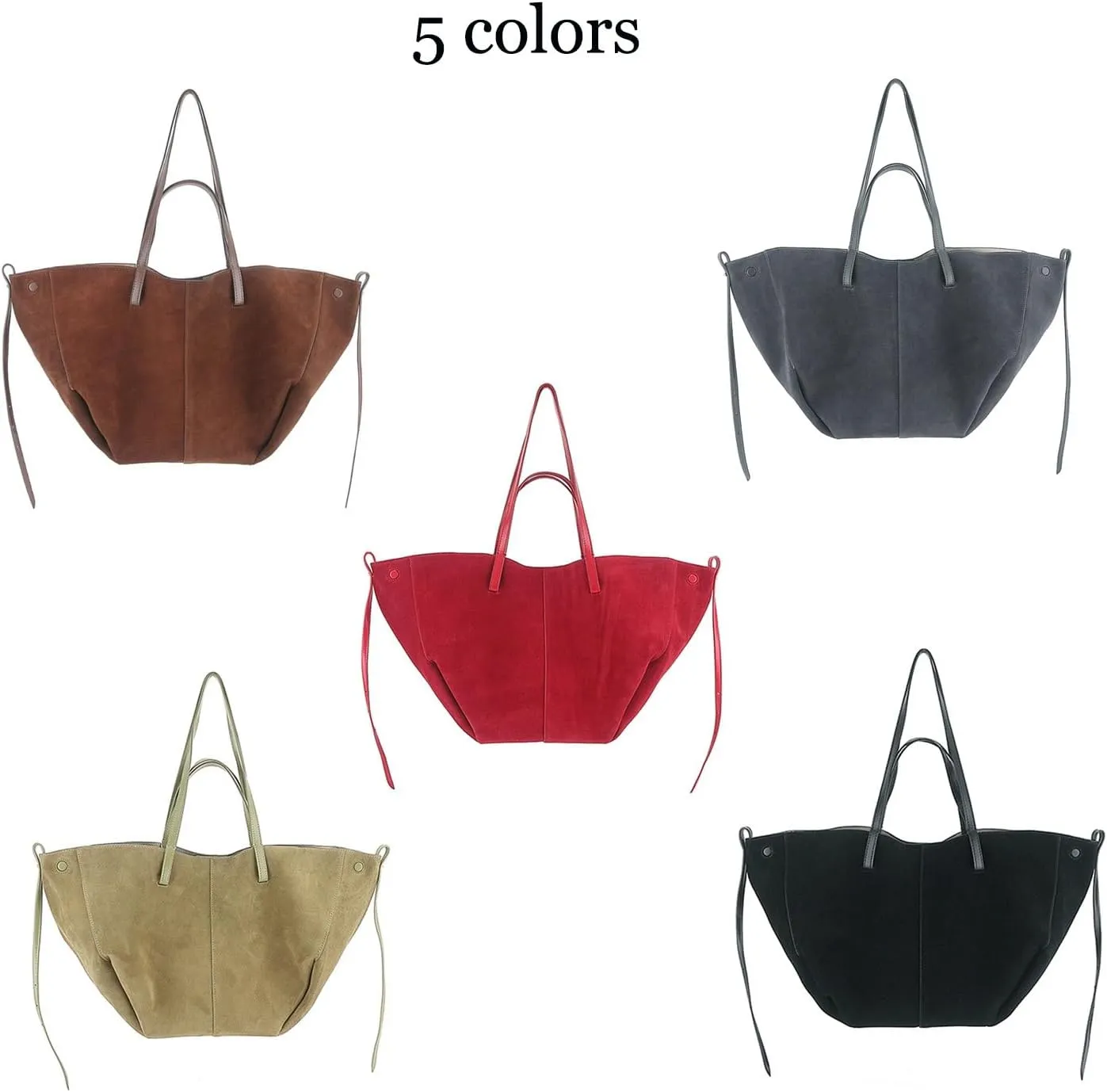 Suede leather Shoulder Bag for Women, Soft Top-Handle Bags