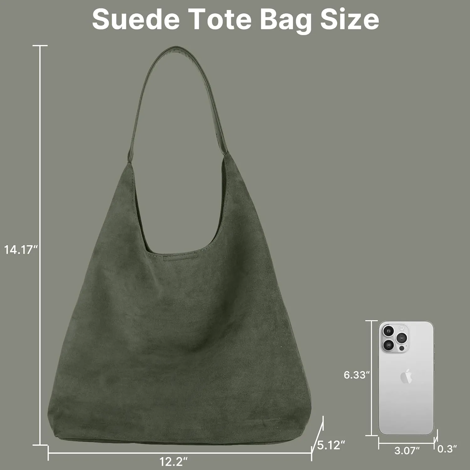 Suede Tote Bag, Brown Slouchy Suede Bags for Womens Tote Bag Work Purses Crescent Bag Suede Handbag Travel Winter Fall
