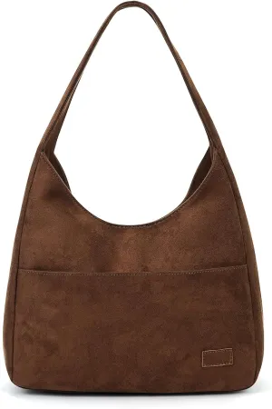 Suede Tote Bag for Women Brown Suede Bag 2024 Fall Suede Purse Slouchy Hobo Bag Work Tote Bag