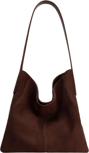 Suede Tote Bag for Women, Genuine Leather Handbags for Women, Large Capacity, Hobo Bag