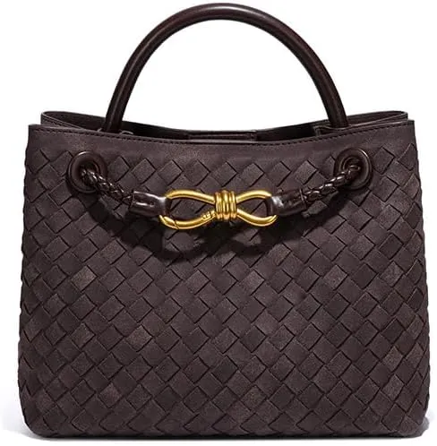 Suede Woven Tote Bag for Women PU Leather Crossbody Bag Shoulder Bag Casual Handbag Satchel for Work Travel 2025