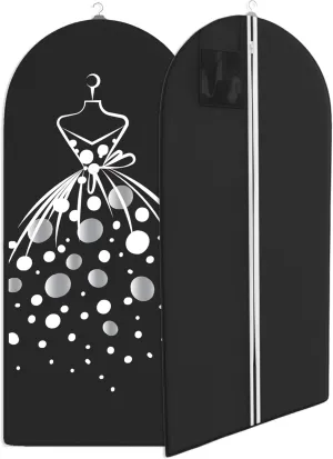 Suit, Dress and Gown Garment Travel Bags - 54" - Men's and Women's Clothing Cover - Your Bags (Black)
