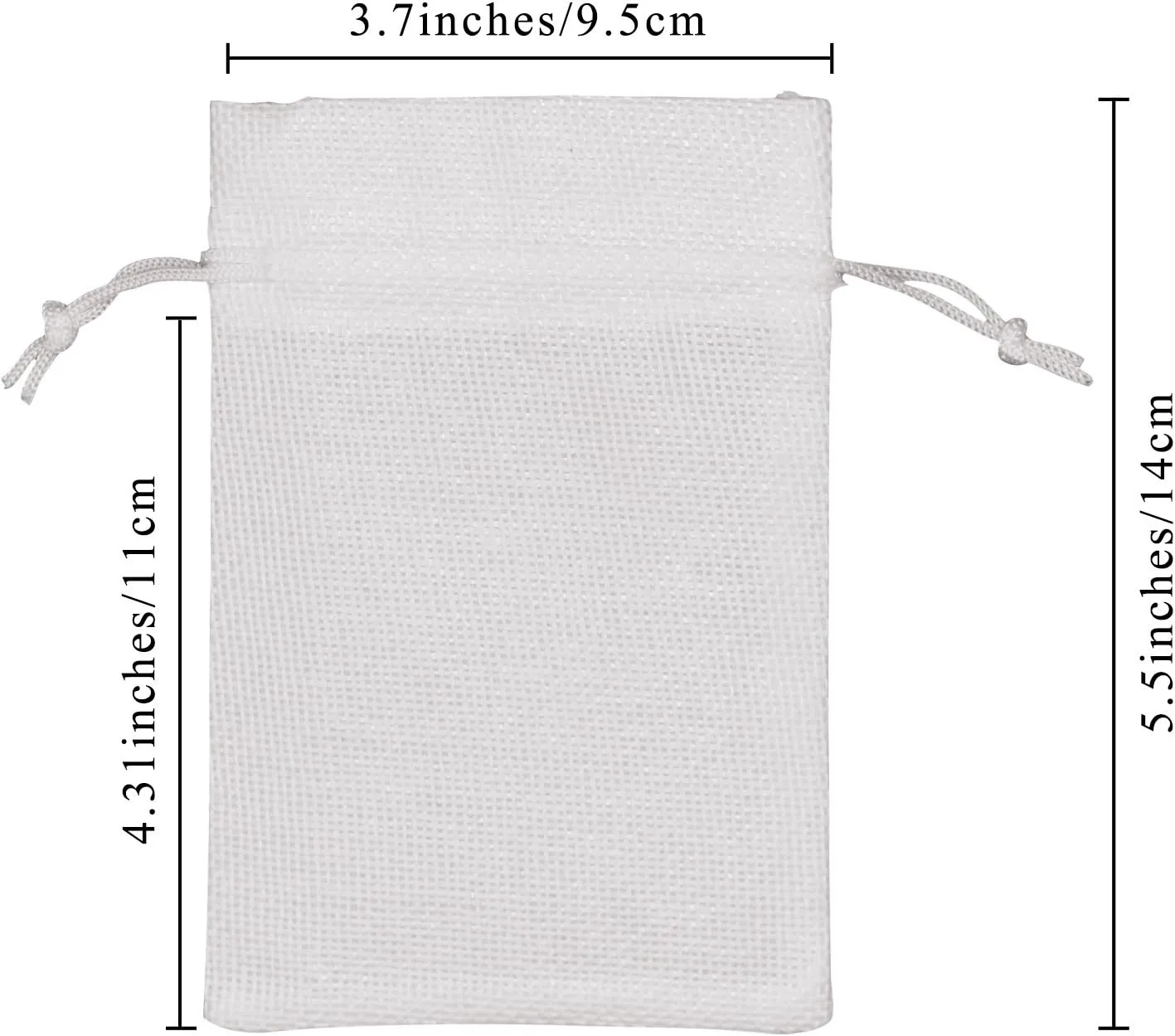 SumDirect White Burlap Gift Bags - 20P 3.7×5.5 inches Linen Favors Pounches with Drawstring for Gifts Jewelry Storage