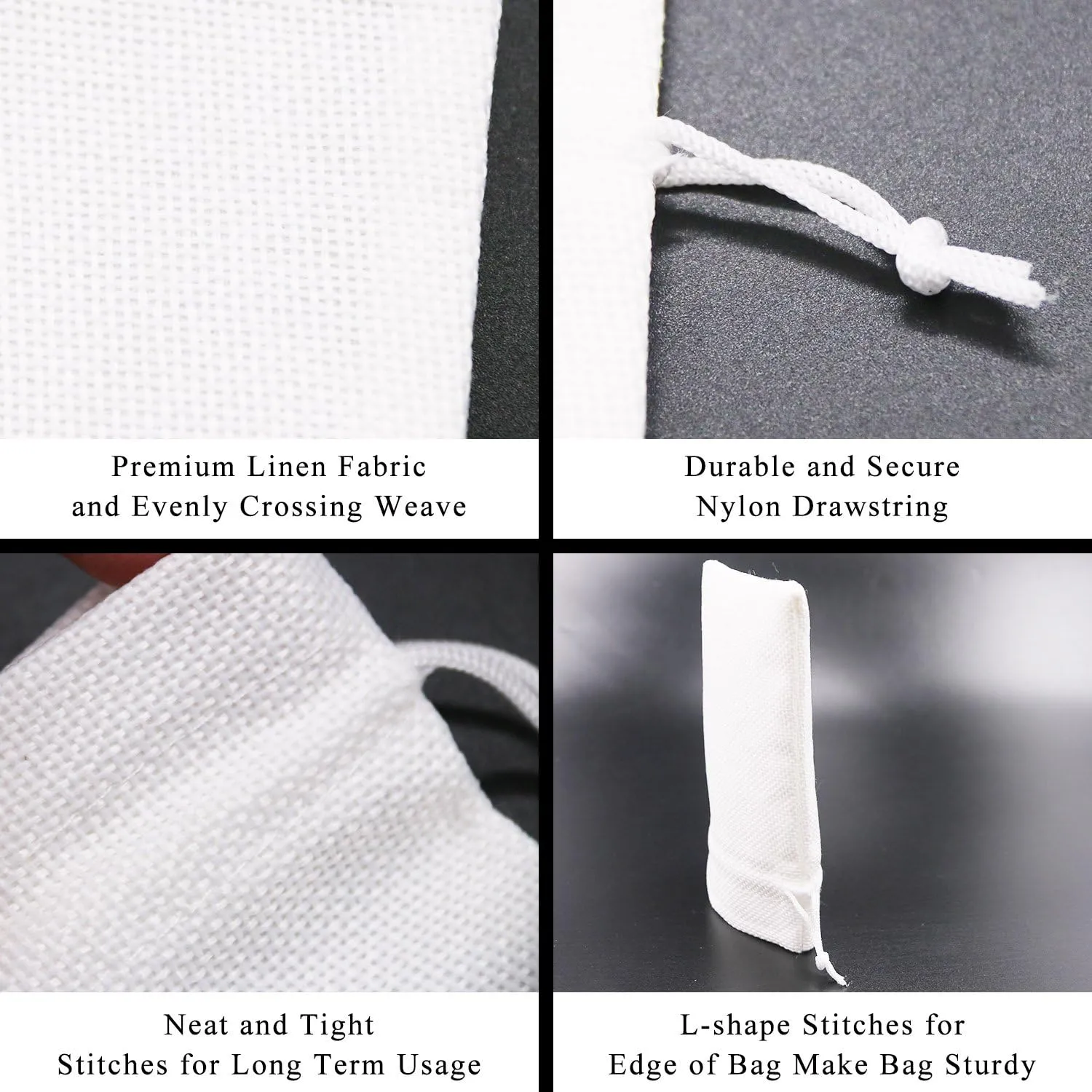 SumDirect White Burlap Gift Bags - 20P 3.7×5.5 inches Linen Favors Pounches with Drawstring for Gifts Jewelry Storage