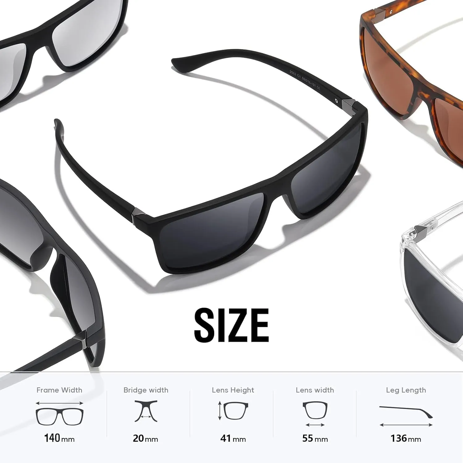 Sunglasses Men Polarized Sunglasses for Mens and Womens,Black Retro Sun Glasses Driving Fishing UV Protection