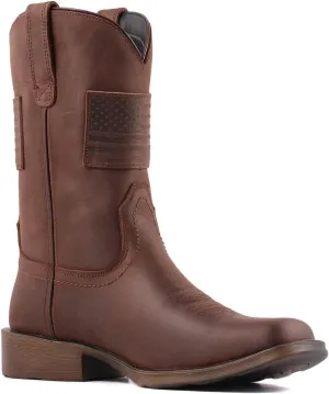 SUREWAY Men's 10 inch Western Cowboy Work Boots for Men Square Toe,Premium Full Grain Leather,Goodyear Welted,Superior Oil/Slip/Water Resistant