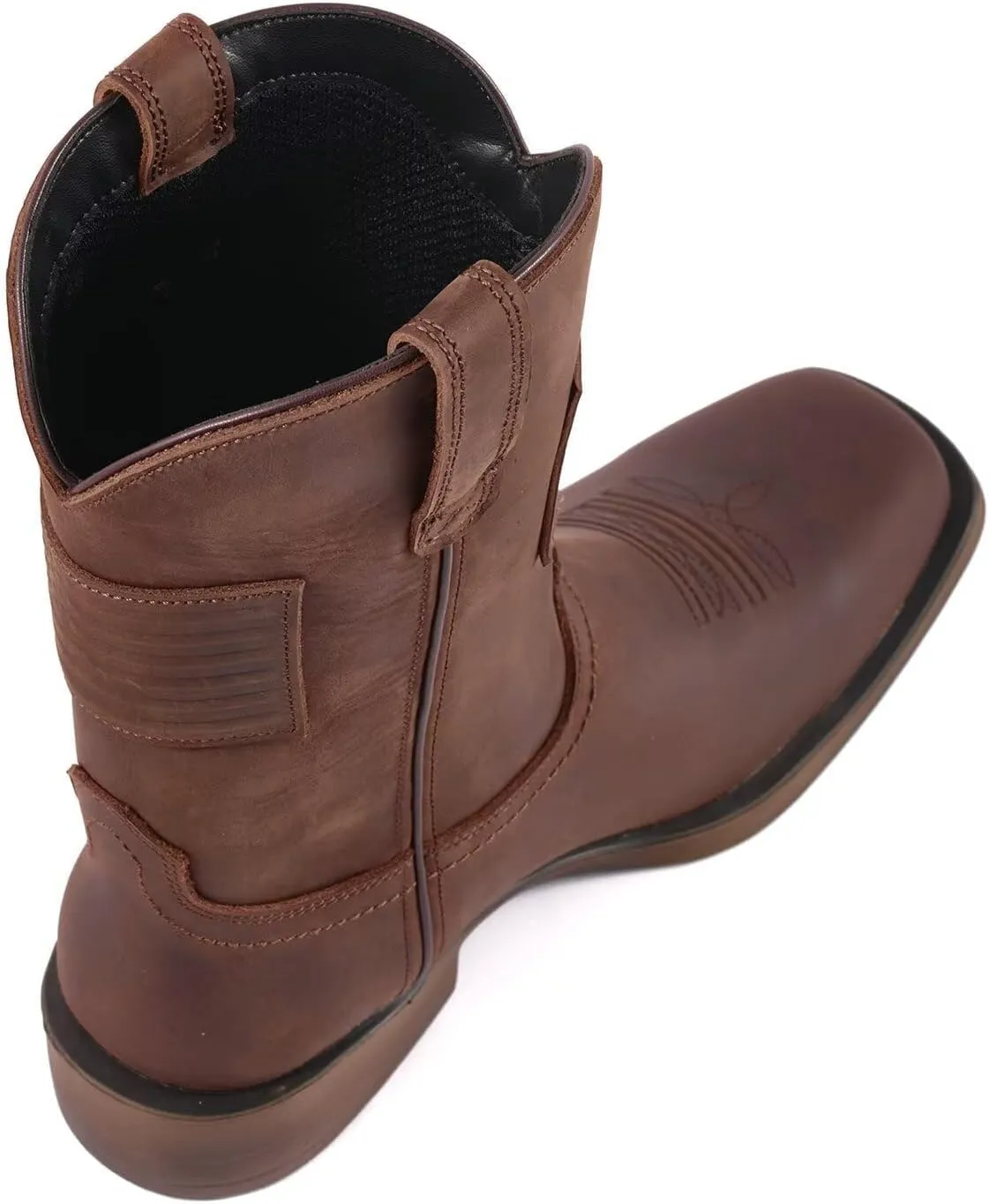 SUREWAY Men's 10 inch Western Cowboy Work Boots for Men Square Toe,Premium Full Grain Leather,Goodyear Welted,Superior Oil/Slip/Water Resistant