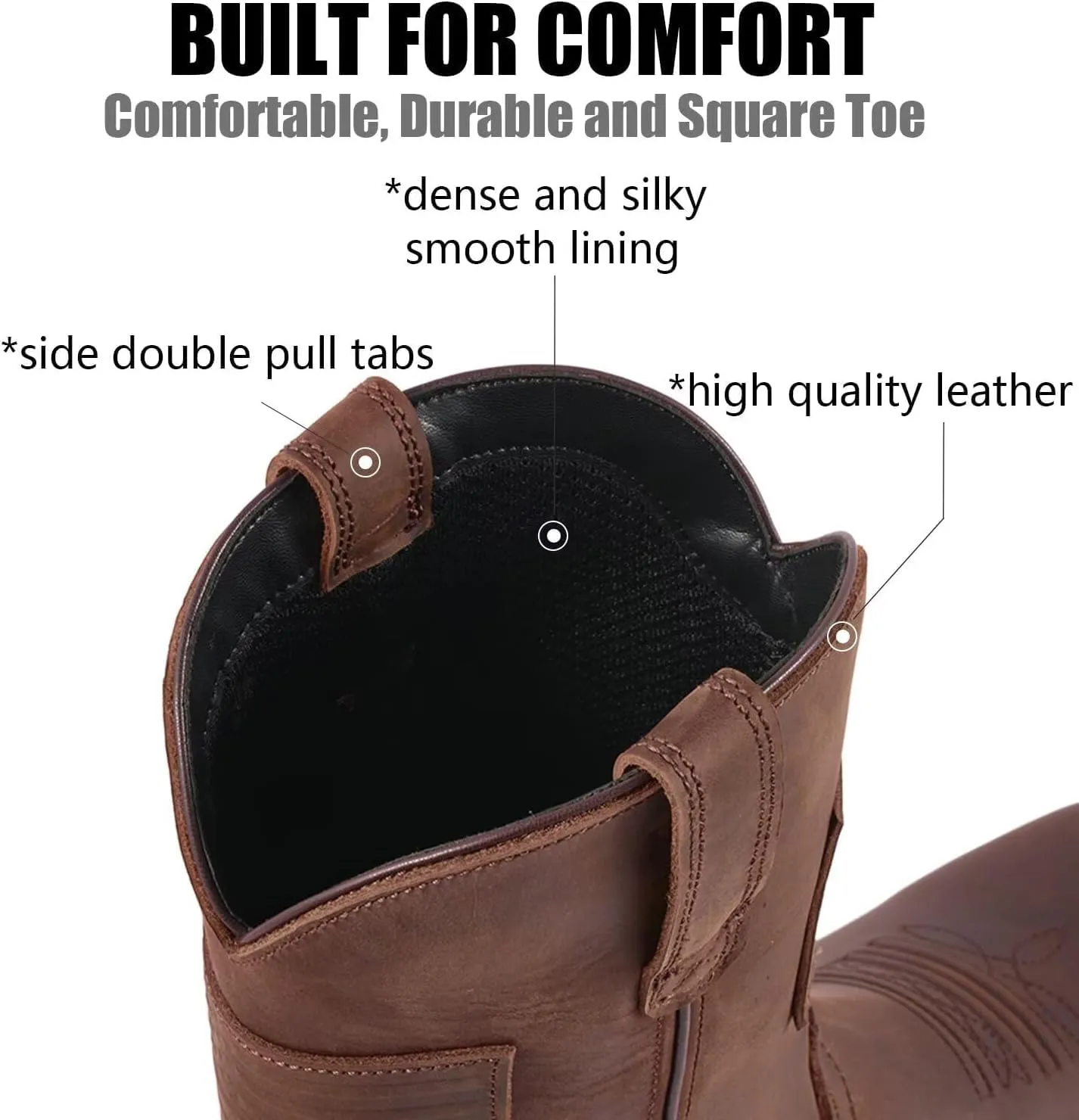 SUREWAY Men's 10 inch Western Cowboy Work Boots for Men Square Toe,Premium Full Grain Leather,Goodyear Welted,Superior Oil/Slip/Water Resistant
