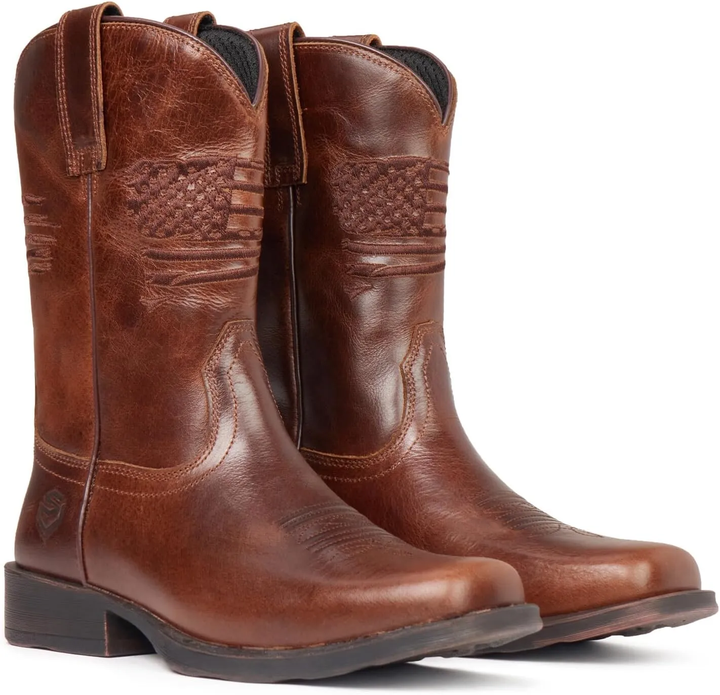 SUREWAY Men's 10 inch Western Cowboy Work Boots for Men Square Toe,Premium Full Grain Leather,Goodyear Welted,Superior Oil/Slip/Water Resistant