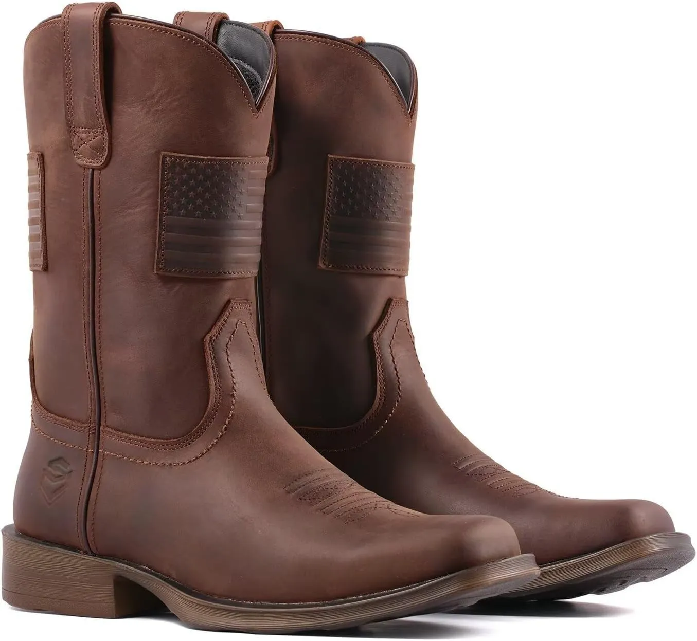 SUREWAY Men's 10 inch Western Cowboy Work Boots for Men Square Toe,Premium Full Grain Leather,Goodyear Welted,Superior Oil/Slip/Water Resistant