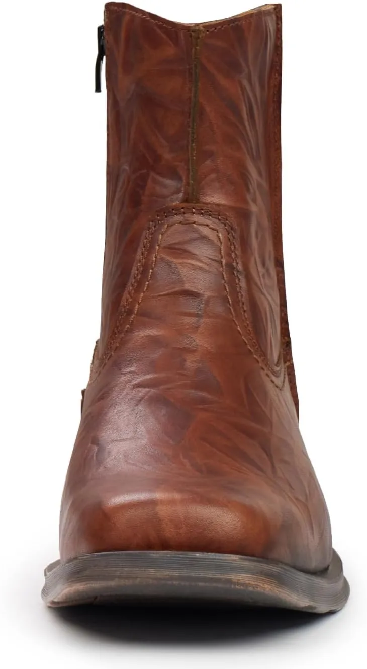 SUREWAY Mens Western Chelsea Cowboy Boots for Men Square Toe,All-Weather Rugged Slip-On Work/Casual/Dress Boots Shoes for Men,Built for Comfort & Durability