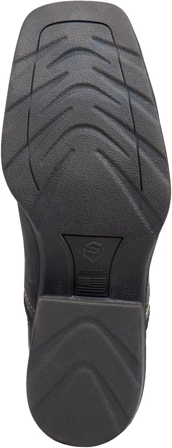 SUREWAY Mens Western Chelsea Cowboy Boots for Men Square Toe,All-Weather Rugged Slip-On Work/Casual/Dress Boots Shoes for Men,Built for Comfort & Durability