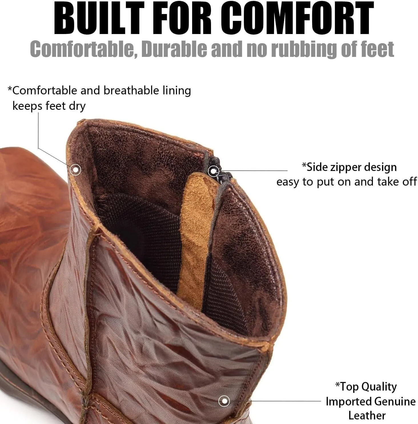 SUREWAY Mens Western Chelsea Cowboy Boots for Men Square Toe,All-Weather Rugged Slip-On Work/Casual/Dress Boots Shoes for Men,Built for Comfort & Durability