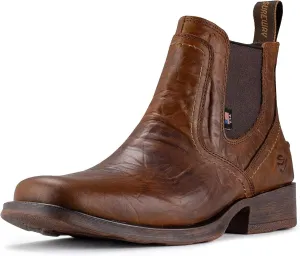 SUREWAY Mens Western Chelsea Cowboy Boots for Men Square Toe,All-Weather Rugged Slip-On Work/Casual/Dress Boots Shoes for Men,Built for Comfort & Durability