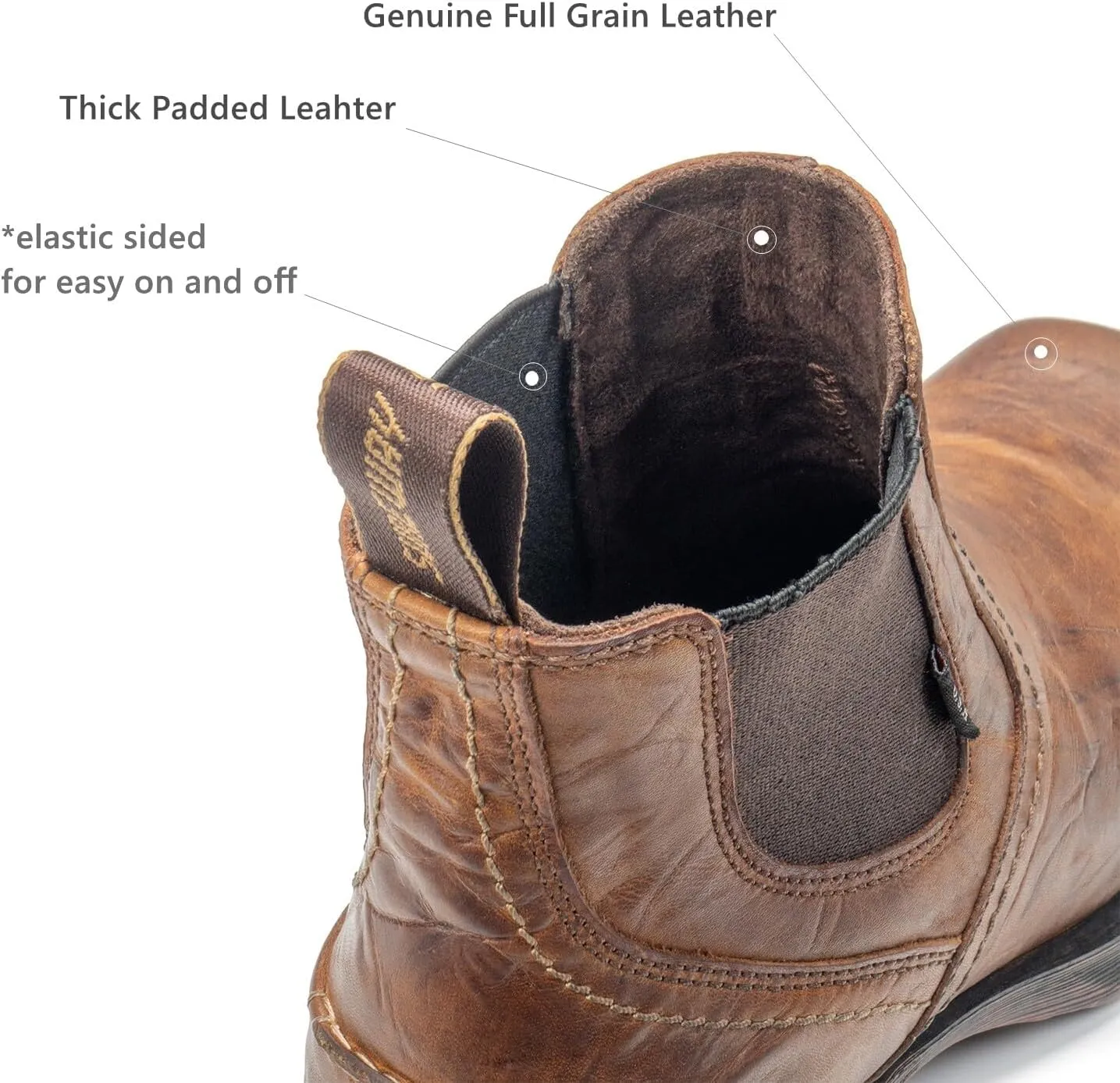 SUREWAY Mens Western Chelsea Cowboy Boots for Men Square Toe,All-Weather Rugged Slip-On Work/Casual/Dress Boots Shoes for Men,Built for Comfort & Durability