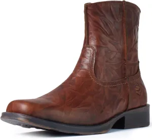 SUREWAY Mens Western Chelsea Cowboy Boots for Men Square Toe,All-Weather Rugged Slip-On Work/Casual/Dress Boots Shoes for Men,Built for Comfort & Durability