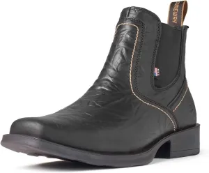 SUREWAY Mens Western Chelsea Cowboy Boots for Men Square Toe,All-Weather Rugged Slip-On Work/Casual/Dress Boots Shoes for Men,Built for Comfort & Durability