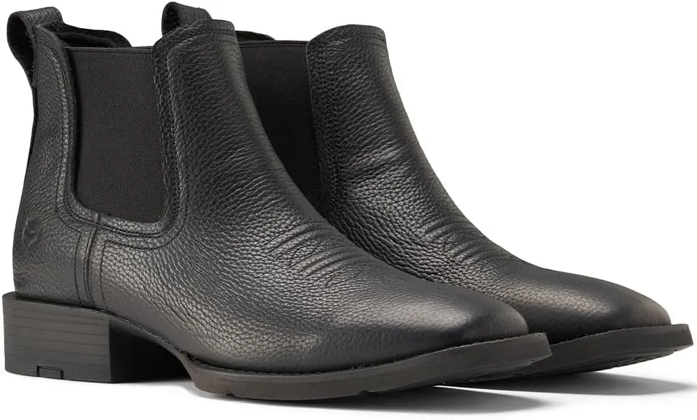 SUREWAY Mens Western Chelsea Cowboy Boots for Men Square Toe,Rugged Slip-On Work/Casual/Dress Boots for Men,Comfort Slip Resistant Ankle Leather Boots