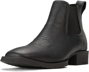 SUREWAY Mens Western Chelsea Cowboy Boots for Men Square Toe,Rugged Slip-On Work/Casual/Dress Boots for Men,Comfort Slip Resistant Ankle Leather Boots