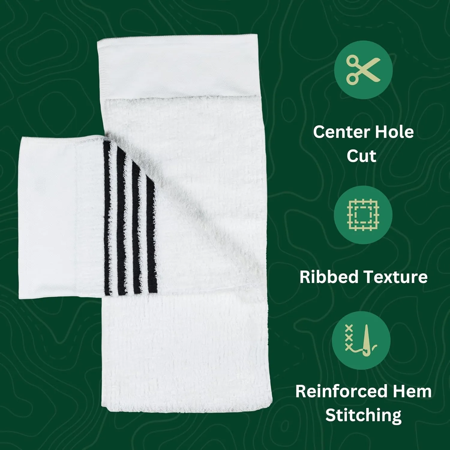 The Tour Towel | Large Golf Caddy Towel Terry Cloth, Absorbent 19" x 44", Center Cut, Perfect Hang Golf Cart Accessory and Golf Bag, Multiple Colors