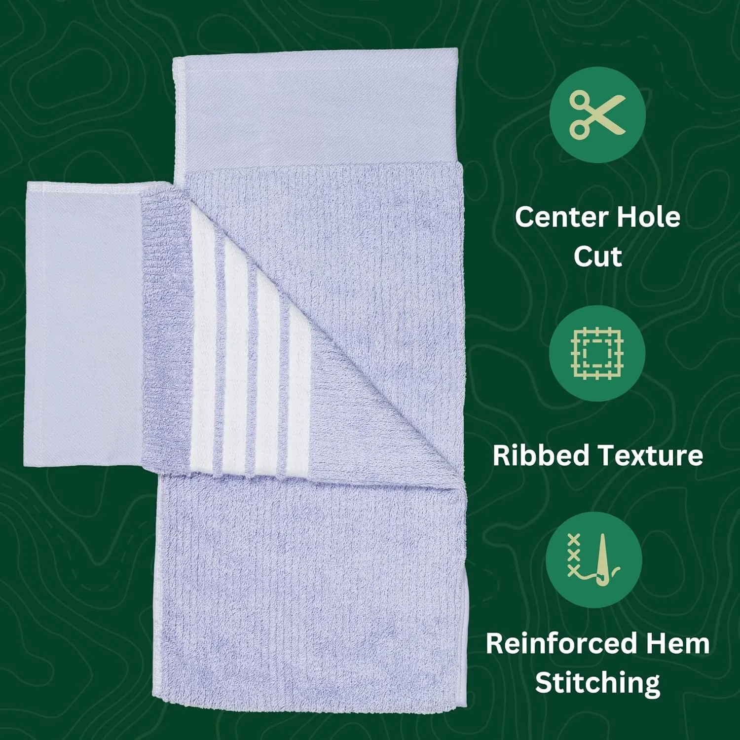 The Tour Towel | Large Golf Caddy Towel Terry Cloth, Absorbent 19" x 44", Center Cut, Perfect Hang Golf Cart Accessory and Golf Bag, Multiple Colors
