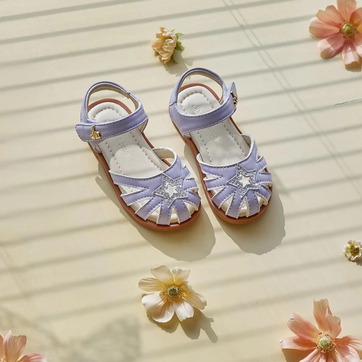 THEE BRON Princess Toddler Close Toe Sandals | Retro Lace-Up Design | Breathable Girls Shoes 3-12 Years