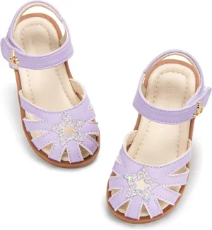 THEE BRON Princess Toddler Close Toe Sandals | Retro Lace-Up Design | Breathable Girls Shoes 3-12 Years