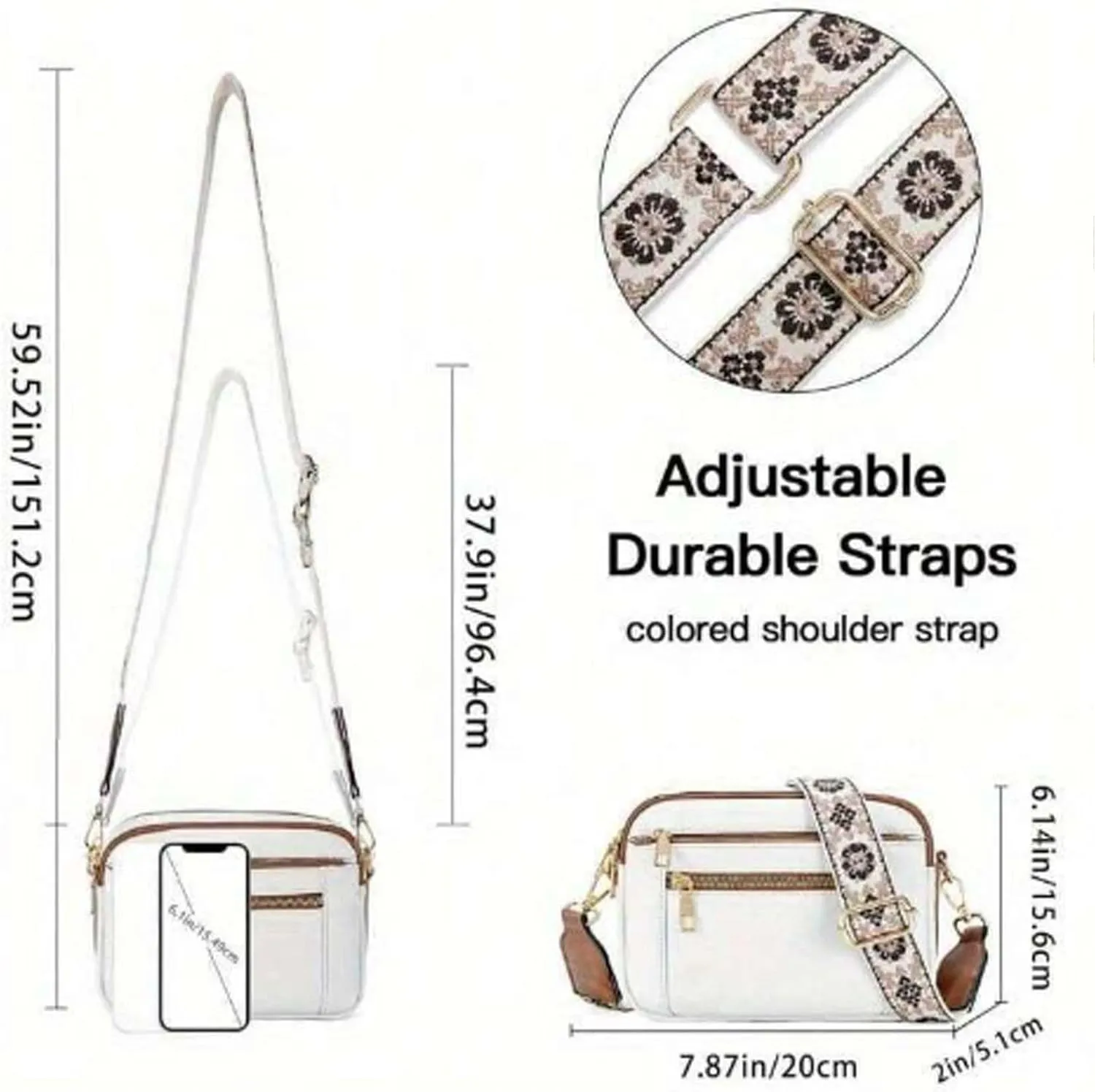 Thehappywind Crossbody Purse, Handmade Colorful Straps Crossbody Leather Bags, Thehappywind Crossbody Square Bag