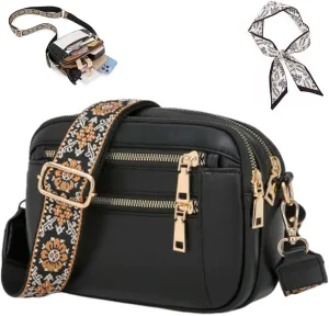 Thehappywind Crossbody Purse, Handmade Colorful Straps Crossbody Leather Bags, Thehappywind Crossbody Square Bag