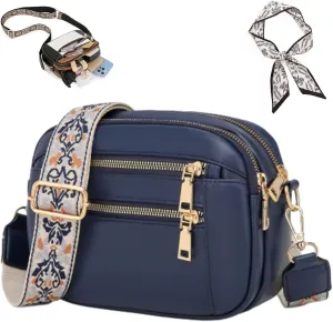 Thehappywind Crossbody Purse, Handmade Colorful Straps Crossbody Leather Bags, Thehappywind Crossbody Square Bag