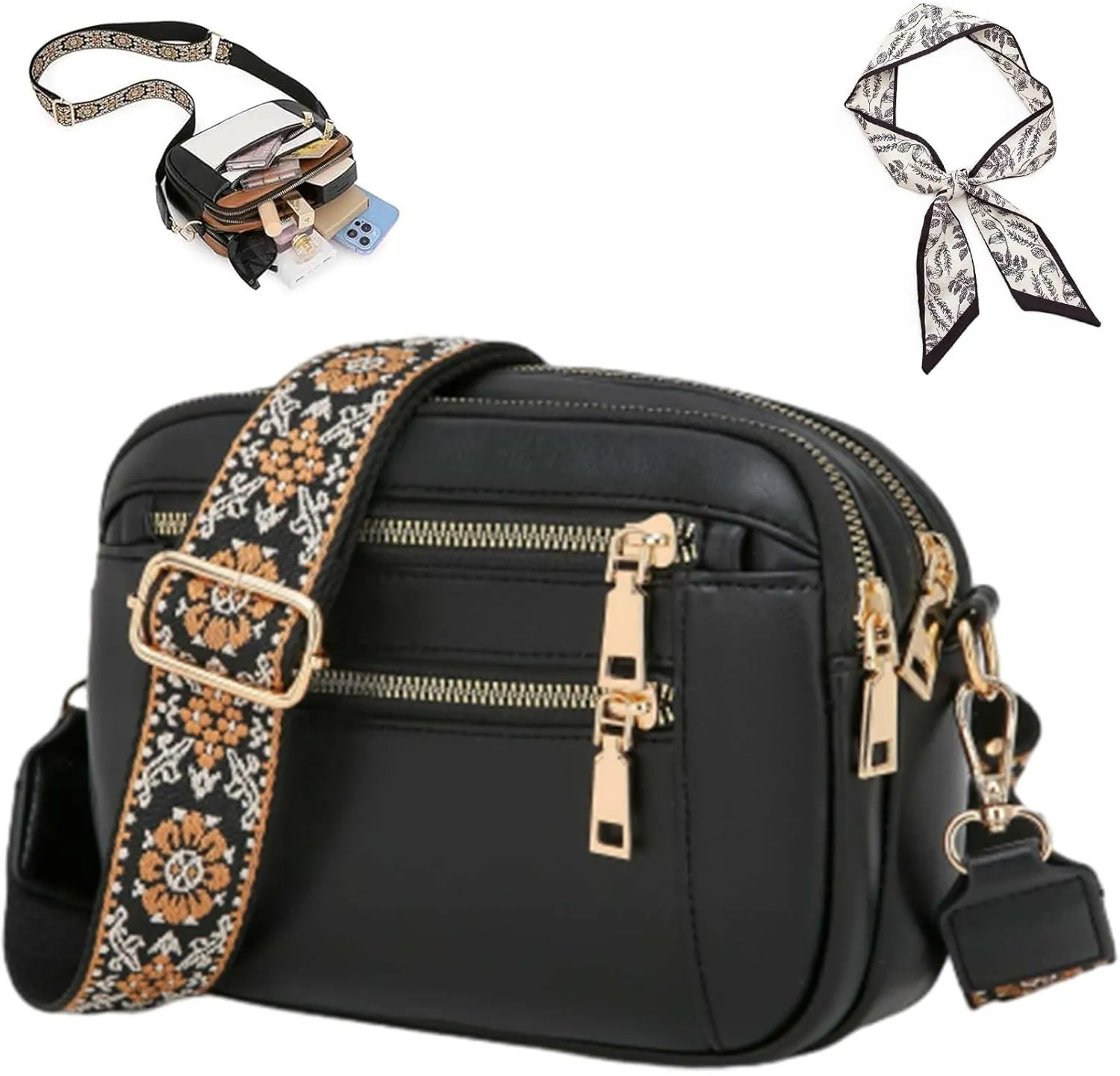 Thehappywind Crossbody Purse, Handmade Colorful Straps Crossbody Leather Bags, Thehappywind Crossbody Square Bag