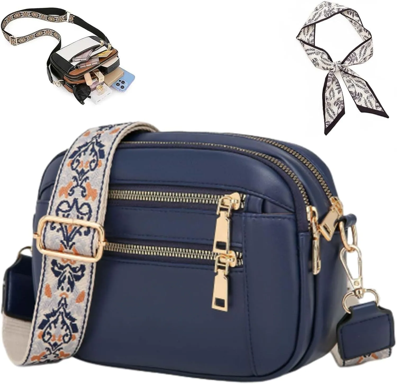 Thehappywind Crossbody Purse, Handmade Colorful Straps Crossbody Leather Bags, Thehappywind Crossbody Square Bag