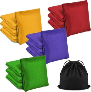 TINDTOP Bean Bags for Tossing(3.9 * 3.9inch, 100g/3.5oz), 16 Pack Cornhole Outdoor Toss Gaming Colorful Canvas Bean Bags Carnival Games Kids Beanbags Throwing Games